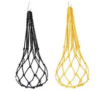 Gcroet Mangeoire à Chou de Poule Légumes Suspendus Brochettes de Fruits Sac à Cordes Légumes Mangeoire Poule Jouets pour Poulet Canard Oiseaux Jaune 2 Pièces...