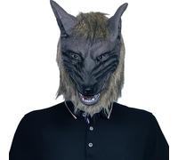 Gcroet Masque en tête de loup Halloween Masque de loup-garou effrayant effrayant pour Halloween et cosplay Costume Party Nights Brown Dark Brown 1pc ..