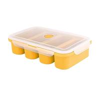 Gcroet Moules de contenant de la soupe en silicone Cube Freining avec couvercle 4 cubes pour la sauce farine verte