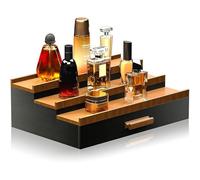 Gcroet Organisateur de Parfum, 12,6x8,7x4,1 Pouce de Parfum en Bois, Organisateur de Cologne à 3 Niveaux avec tiroirs de Compartiment, Support de Cologne Portable pour Commode de Salon, Cadeaux
