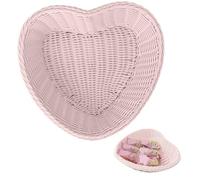 Gcroet Panier de Coeur 1pc, Panier Cardiaque Romantique et Adorable, 9,5x8x2 Paniers tissés pour Le Rangement, Panier de Rangement en Plastique pour Jouet, Maquillage, Soins de la Peau.