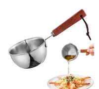 Gcroet Panouure à Lait, Casserole à Induction, Casserole à Lait Sauce antiadhésive Pan de 300 ML de Manche en Bois Pot de Casquette en Acier Inoxydable pour Induction