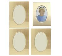 Gcroet Petits cadres Photo ovales dorés de 3 pouces, 3 pièces, Mini cadres Photo décoratifs en alliage d'aluminium, présentoir de table bureau..