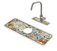 Gcroet Protection Evier Cuisine,Tapis De Robinet en Silicone, Lavabo Splash Guard Super Absorbant Robinet Drainage Tapis Cuisine Splash Tapis évier Tapis Robinet Tapis Non GLIP
