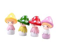 Gcroet Résine Fée Jardin Artisanat Décoration Miniature Micro GNOME Mini Figurines De Champignons Miniatures, Accessoires De Jardin Féérique Décorations Maison Poupée 4pcs...