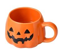 Gcroet Tasse d'Halloween 13, 5 oz en céramique Pumpkin Mug, Happy Halloween Metter Smile Face Pumpkin Café Orange Café pour décoration