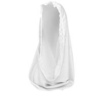 Gcroet Voile de chapelle 20 pouces en forme de D, voile d'église en dentelle brodée florale, mantille blanche en satin doux, couvre-tête masse, accessoires mariée élégants pour femmes...