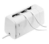 GCRQ Boîte Rangement Cable Cache Multiprise - Sécurité Enfant Brevetée avec Double Verrou & Ventilation Anti-Doigts. Cache-Câble Universel pour Organiseurs de Fils, Dissimulateur de Prises (Blanc)