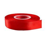 GCS LONDON Ruban de satin rouge 25 m - 20 mm pour mariage, artisanat, emballage cadeau, Noël - Double face