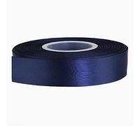 GCS Rouleau de ruban en satin pour fête de mariage - 25 m x 15 mm - Plusieurs couleurs (bleu marine)