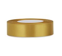 GCS Ruban de satin de 25 mm de large, 22 m de long pour fête d'anniversaire, artisanat, mariage, scrapbooking, décoration Londres (doré)