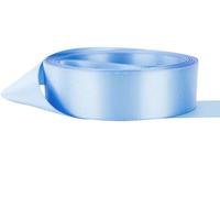 GCS Ruban en satin, 25 mètres de longueur, 15 mm de large - Pouvant servir pour les cadeaux, la décoration de mariage et les projets créatifs Nombreuses couleurs disponibles., bleu ciel, 15 mm