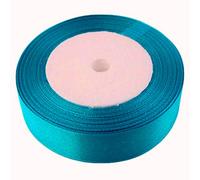 GCS Ruban en satin, 25 mètres de longueur, 15 mm de large - Pouvant servir pour les cadeaux, la décoration de mariage et les projets créatifs Nombreuses couleurs disponibles., bleu sarcelle, 15 mm