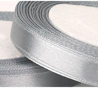 GCS Ruban en satin, 25 mètres de longueur, 15 mm de large - Pouvant servir pour les cadeaux, la décoration de mariage et les projets créatifs Nombreuses couleurs disponibles., Argenté., 15 mm