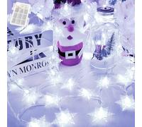 Gcstnn Guirlande lumineuse d'extérieur - 3 m - 20 LED - Flocon de neige - Blanc froid - Avec minuterie de 6 h - Étanche IP65 - Pour chambre de Noël - Décoration intérieure et extérieure