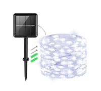 Gcstnn Guirlande Solaire Exterieure, 5M 50LED Guirlande Lumineuse 8 modes IP65 Étanche Lumineuses D'extérieur et Intérieur Pour Jardin, Patio, Balcon, Chambres à Coucher, Noël Decoration(Blanc Froid)