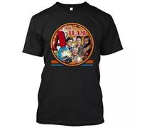 gCT4ey The A Team Action TV Series Logo Men's Black T-Shirt Size L