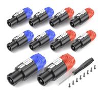 GCTBL 10Pack Speakon Connecteur Adaptateur haut-parleur audio Connecteur 4 Pôles Femelle Prise Speakon avec Twist Lock Compatible avec Speakon NL4FC, NL4FX, NLT4X, NL2FC