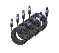 GCTBL 4Pack 10M Câbles Speakon 15AWG 2 Conducteurs DJ/PA Haut-Parleur Câble | Professionnel Speakon à Speakon Câble pour Amplificateur Audio DJ/PA, Mâle à Mâle CCA Câble pour enceintes