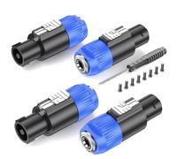 GCTBL 4Pack Speakon à 1/4" Connecteur mâle à 1/4" TS Femelle Mono Audio Adaptateur Prise Speakon 6,35 mm Compatible avec Neutrik Speakon NL4FX, NLT4X, NL2FC