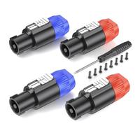 GCTBL 4Pack Speakon Connecteur Adaptateur haut-parleur audio Connecteur 4 Pôles Femelle Prise Speakon avec Twist Lock Compatible avec Speakon NL4FC, NL4FX, NLT4X, NL2FC