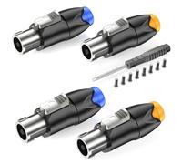 GCTBL 4Pack Speakon Connecteur Adaptateur Métal haut-parleur audio Connecteur Fiches 4 pôles Prise Speakon compatibile con Neutrik Speakon NL4FC,NL4FX,NLT4X,NL2FC