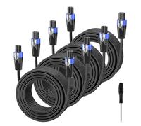 GCTBL GCTBL4pack 5M Speakon à Speakon Câbles Professionnel 15 Gauge Audio Cord DJ/PA Haut-Parleur Câble avec Twist Lock