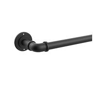 GCurtain Industrial Curtain Poles, 48-84 Inch, 1 Inch Diameter, Wrap Around Curved Curtain Poles for Indoor and Outdoor, Modern Contemporary Design, Matte Black B