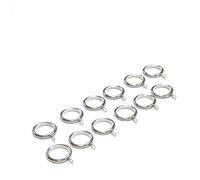 GCurtain Lot de 12 Anneaux de Rideaux en Métal Compatible avec Une Tringle jusqu'à 20 mm de diamètre - Nickel brossé