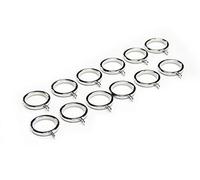 GCurtain Lot de 12 Anneaux de Rideaux en Métal Compatible avec Une Tringle jusqu'à 20 mm de diamètre - Chrome
