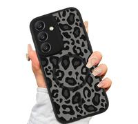 Gcxvaoi Magnétique Coque pour Samsung Galaxy A53 5G Translucide Mat PC Housse Étui Compatible avec MagSafe, avec Aesthetic Design Léopard Noir Motif, Etui Bumper Cover pour Samsung A53 5G 6,5'' - 01