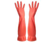 GCYEIDMA Gants de Nettoyage Gants de nettoyage vaisselle ménagers en caoutchouc longs réutilisables gants ménage cuisine imperméable jardinage voitures(Red)