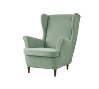 GCYEIDMA Housse Fauteuil Oreilles Lot de 2 Housses Fauteuil à Oreilles élastiques, Couleur Unie, avec Coussin siège, Extensibles, for Salon, Bureau(A6 Wingchair Cover)