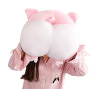 GCYEIDMA Oreiller Chauffe Main Coussin en Peluche créatif Forme de Cochon Rose et Chien Corgi Marron, Coussin Lombaire décoratif for Les Mains(Coin Purse 13x11cm)