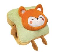 GCYEIDMA Oreiller Chauffe Main Coussin en Peluche for Pain grillé, Kawaii, Nourriture, Cochon, Lapin, Renard, Toast, poupée Douce, Chauffe-Mains, décoration de la Maison(33cm Fox)