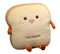 GCYEIDMA Oreiller Chauffe Main Coussin en Peluche for Pain grillé, Kawaii, Nourriture, Toast, poupée Douce, Chauffe-Mains d'hiver, décoration de la Maison, Jouets for Enfants(35cm One Teeth)