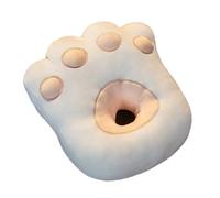 GCYEIDMA Oreiller Chauffe Main Coussin en Peluche Kawaii Forme de Pattes Chat et d'ours, Joli Dessin animé, for la Sieste, Jouets for Enfants Adultes, Chauffe-Mains(White)