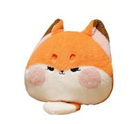 GCYEIDMA Oreiller Chauffe Main Peluche de Dessin animé, Chauffe-Mains, Jouet en Peluche, Animal Doux, Oreiller, Lapin, Renard, Requin, poupée, canapé, Bureau, Sieste, Fille(Orange Fox)