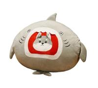 GCYEIDMA Oreiller Chauffe Main Peluche de Dessin animé, Chauffe-Mains, Jouet en Peluche, Animal Doux, Oreiller, Lapin, Renard, Requin, poupée, canapé, Bureau, Sieste, Fille(Grey Shark)