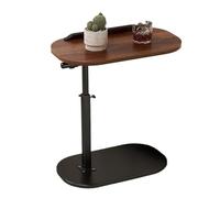 GCYEIDMA Table d'Appoint Forme C Table d'appoint en Forme de C à Hauteur réglable, Table pivotante et Rabattable 360 degrés for canapé, Support d'ordinateur Portable, Basse for canapé/lit(Brown)
