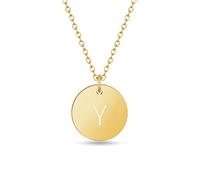 GD GOOD.designs Collier de Dames en oro avec Medaillon personnalisé (Initiale Gravée) Bijoux initiaux pour Femmes