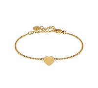 GD GOOD.designs EST. 2015 Bracelet coeur pour femme | Bracelet coeur réglable 15,5-20,5 cm | Heart bracelet d'amitié en or 18K, argent ou or rose (Or)