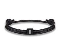 GD GOOD.designs EST. 2015 Bracelet corde avec lettres | Bracelet d'amitié noir ajustable de 14cm à 24cm | Initial I