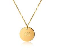 GD GOOD.designs EST. 2015 Chaîne du zodiaque Verseau en or 18 carats - Résistant à l'eau I Collier doré avec pendentif horoscope I Zodiac Necklace en acier inoxydable pour femmes