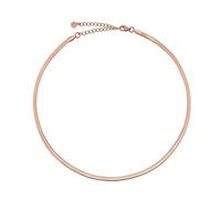 GD GOOD.designs EST. 2015 Chaîne serpent femme - collier plat sans pendentif en argent, or, or rose, noir I chaîne serpent (3mm de large) en acier inoxydable étanche (Or rose)