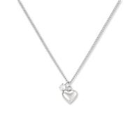 GD GOOD.designs EST. 2015 Collier cœur en argent avec pendentif en zircone | Élégant collier en acier inoxydable 316L en argent | Collier ajustable pour femmes (42-47 cm)