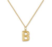 GD GOOD.designs EST. 2015 Collier Lettre Or Bubble | Pendentif Initiale en Acier Inoxydable Doré à l'Or Fin 18K - Résistant à l'Eau & Hypoallergénique | Collier Femme B
