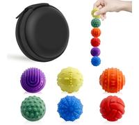 GD HUA 6 Pierres Sensorielles Anti-Stress en Silicone, Magnétiques Texturées Boule Anti Stress, Balles Sensorielles, Jouet Portable Boules Magnétiques, avec boîte de Rangement, pour Adulte Enfant