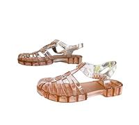 GD-SJK Sandales en Caoutchouc et Plastique Unisexes, Chaussures à Boucle Transparentes Classiques pour Femmes, Gants de Plage en Cristal, Marron, 37 EU