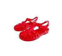 GD-SJK Sandales en caoutchouc pour femme, sandales en plastique unisexes, chaussures à boucle transparentes classiques pour femme, sandales en caoutchouc, chaussures de plage en cristal (rouge grand,